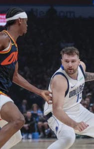 Luka Doncic in action vs OKC Thunder in Game 5