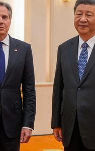 US Secretary of State Antony Blinken (left) meeting Chinese leader Xi Jinping in Beijing. 
