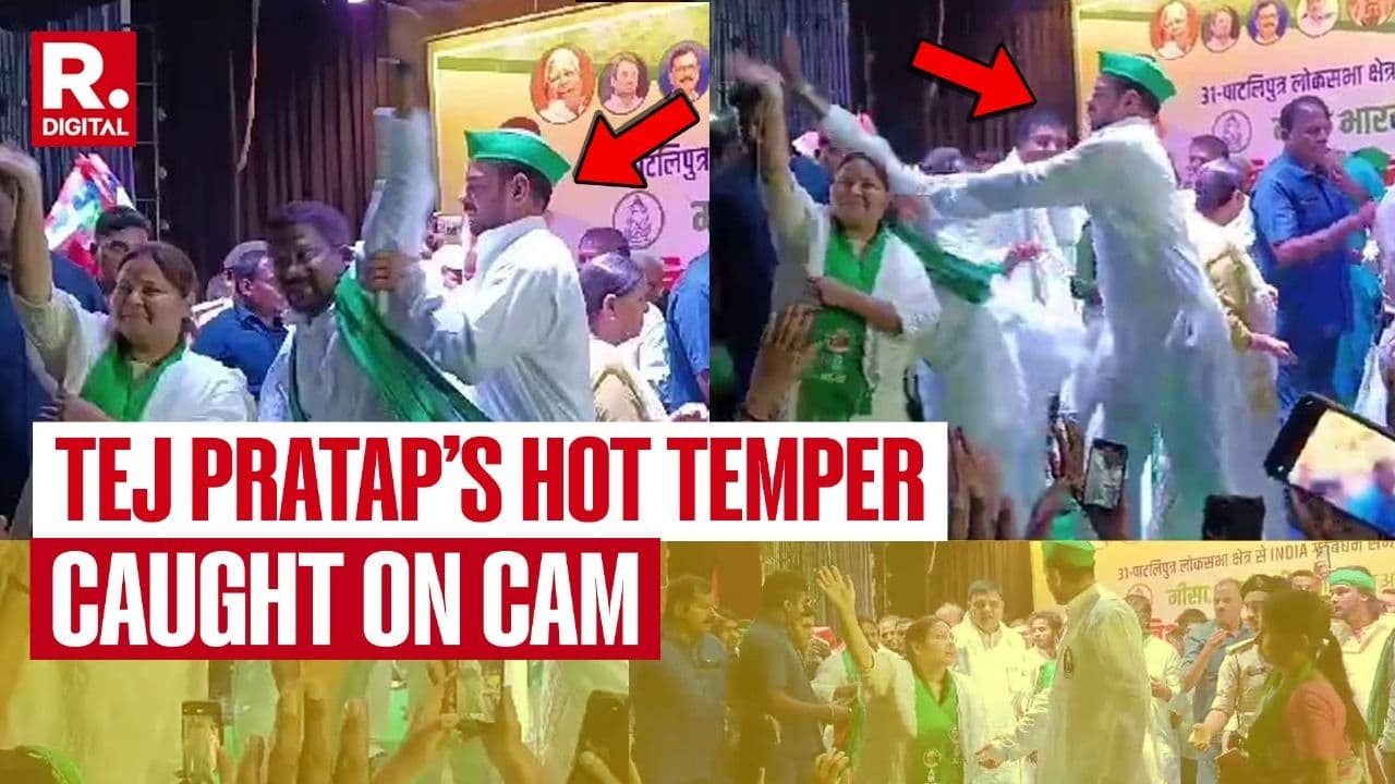 Lalu’s Son Tej Pratap Caught On Cam In Fiery Encounter | RJD Leader Violently Pushes Worker On Stage