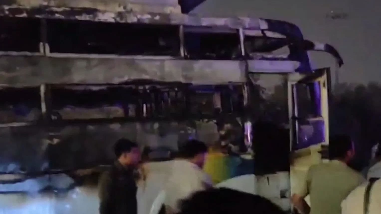 Bus fire in Gurugram