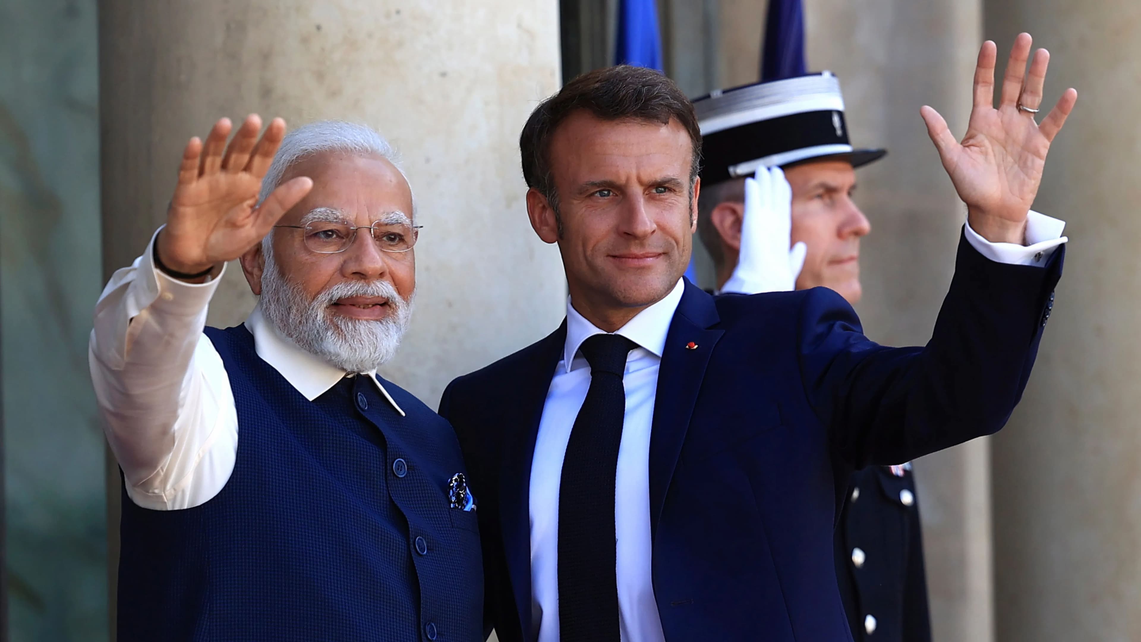 PM Modi and French President Emmanuel Macron.