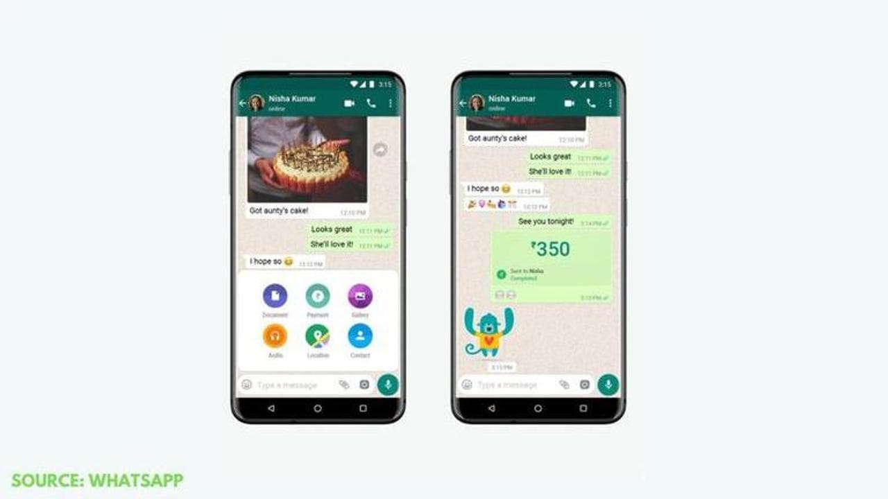 WhatsApp Payment option not showing