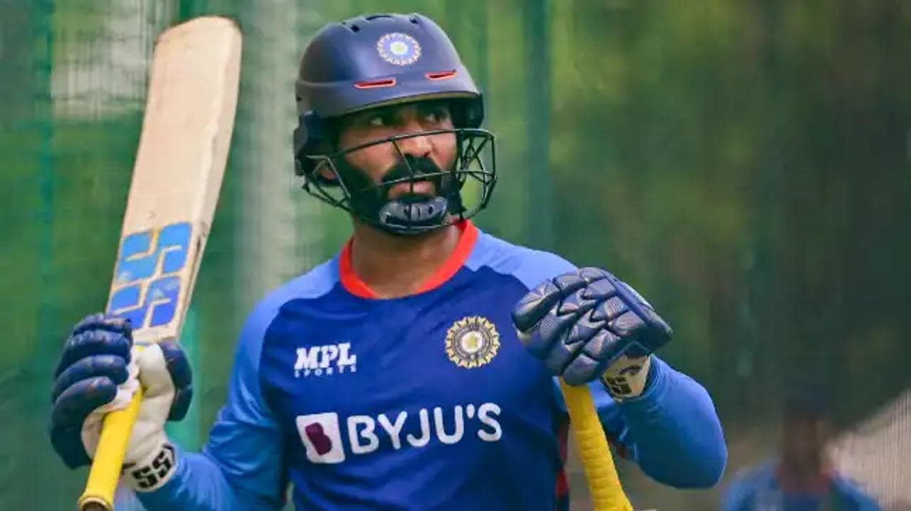 Dinesh Karthik during a practice session.
