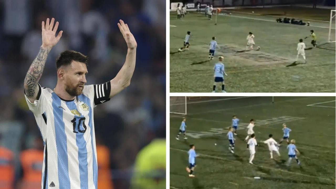 Lionel Messi's son display enigmatic skills in match