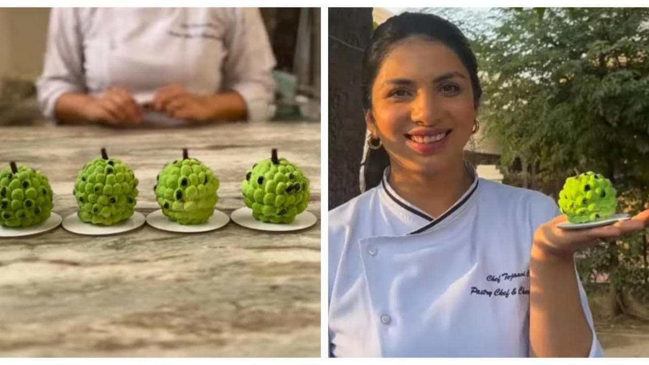 Indian Pastry Chef Tejasvi Chandela Wows Internet with Viral Sitaphal Dessert