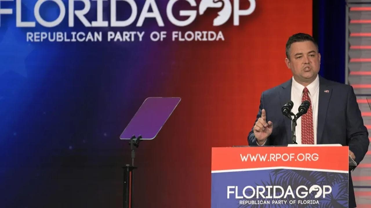 Florida Party of Florida Chairman Christian Ziegler addresses attendees at the Republican Party of Florida Freedom Summit