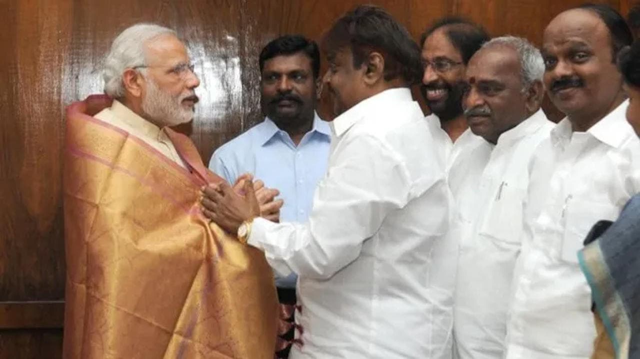 PM Modi with Vijayakanth