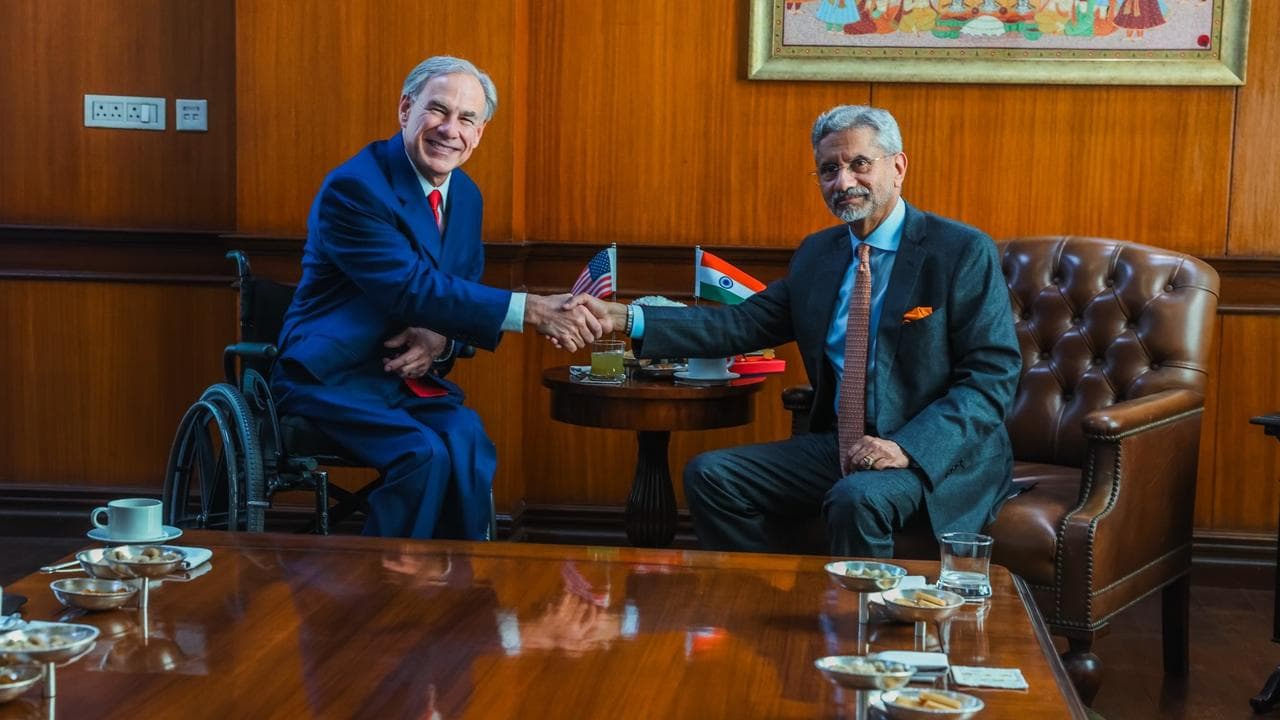 US Texas Governor Greg Abott and External Affairs Minister Dr S Jaishankar