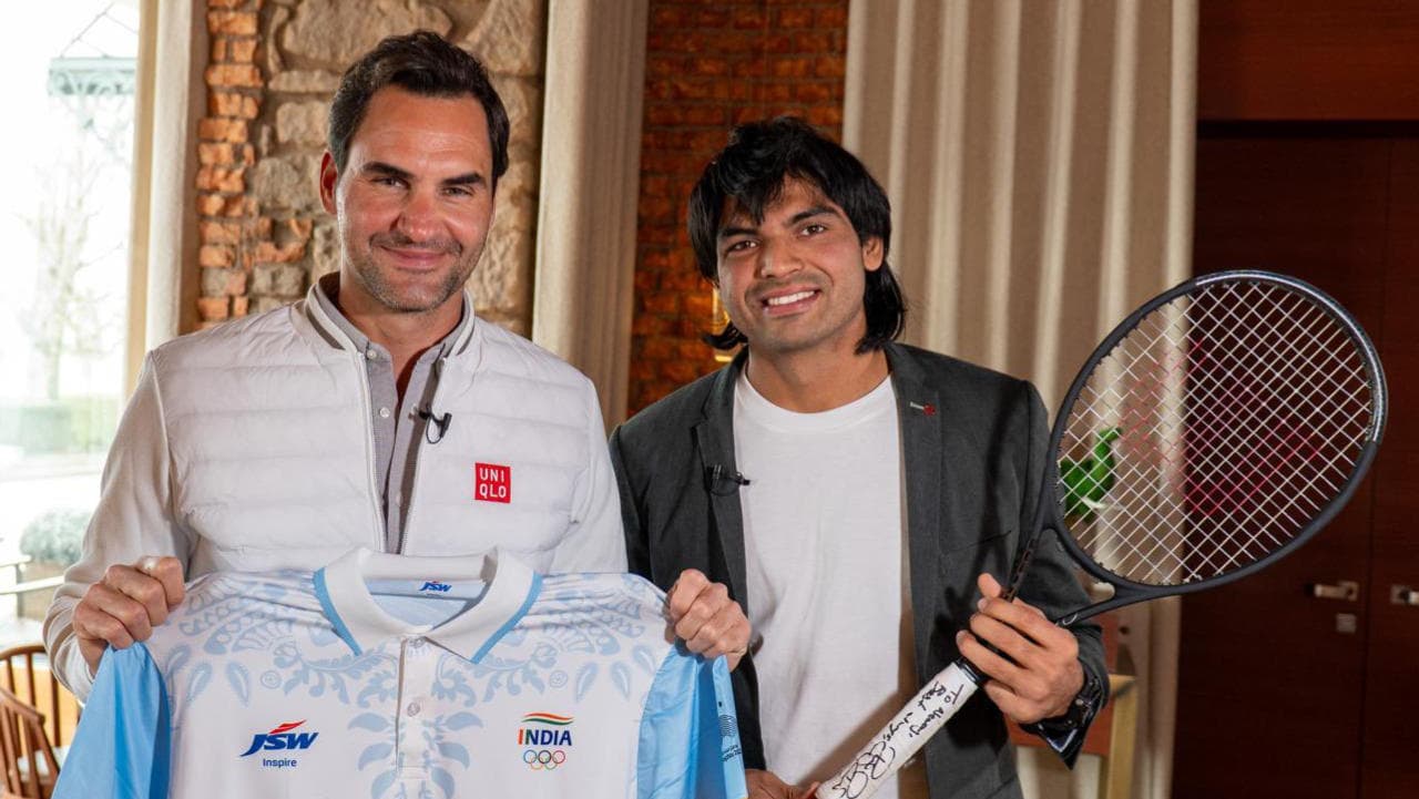 Roger Federer meets Neeraj Chopra