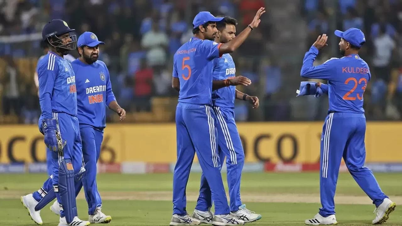 Team India celebrate wicket in IND vs AFG series