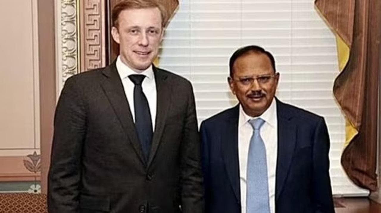 NSA Ajit Doval with his US counterpart Jake Sullivan 