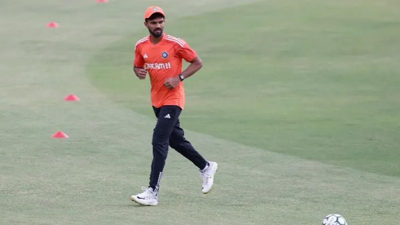 Ruturaj Gaikwad during a practice session