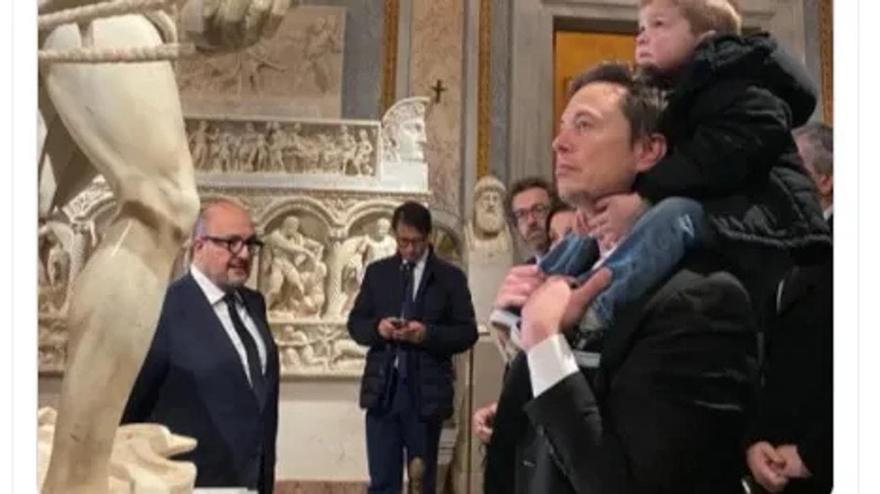 Elon Musk Explores Borghese Gallery in Rome with Son 
