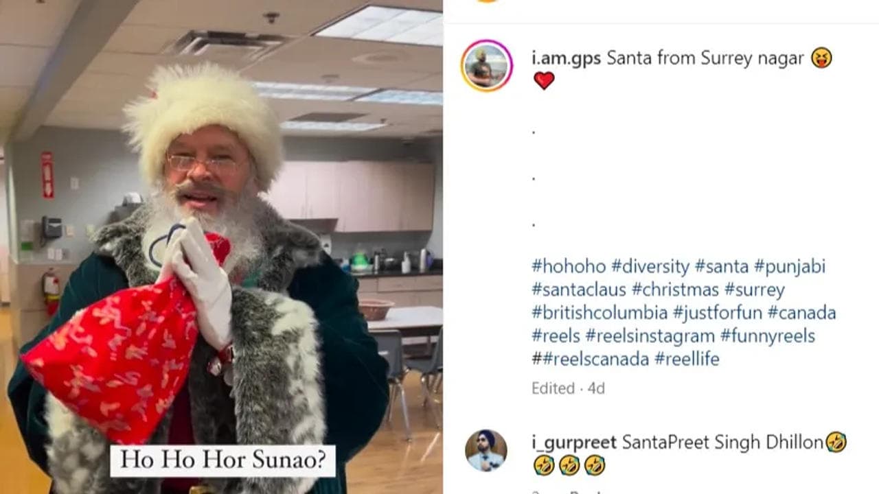 Santa claus spreads christmas cheer in Punjabi style, goes viral