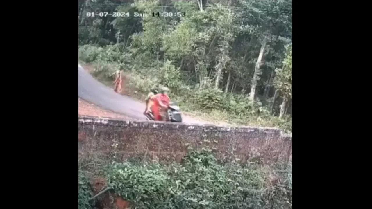 Viral video shows woman crashing scooter into a wall 