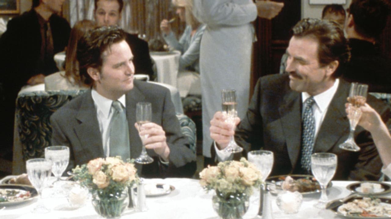 Tom Selleck and Matthew Perry in a still from FRIENDS