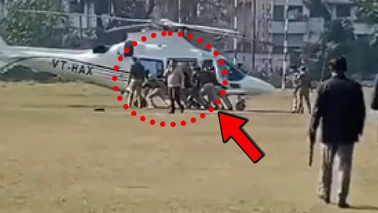 'Modi hai toh mumkin hai', netizens react as locals push Pushkar Dhami's stuck chopper | WATCH