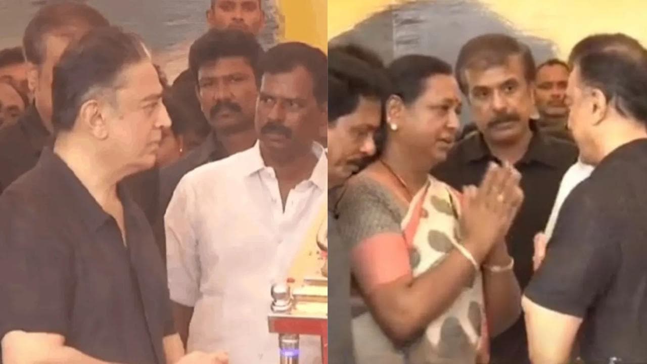 Kamal Haasan at Vijayakanth funeral