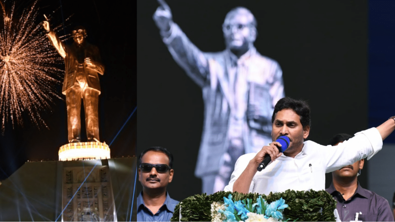 Andhra Pradesh YS Jagan Mohan Reddy unveils statue of BR Ambedkar 