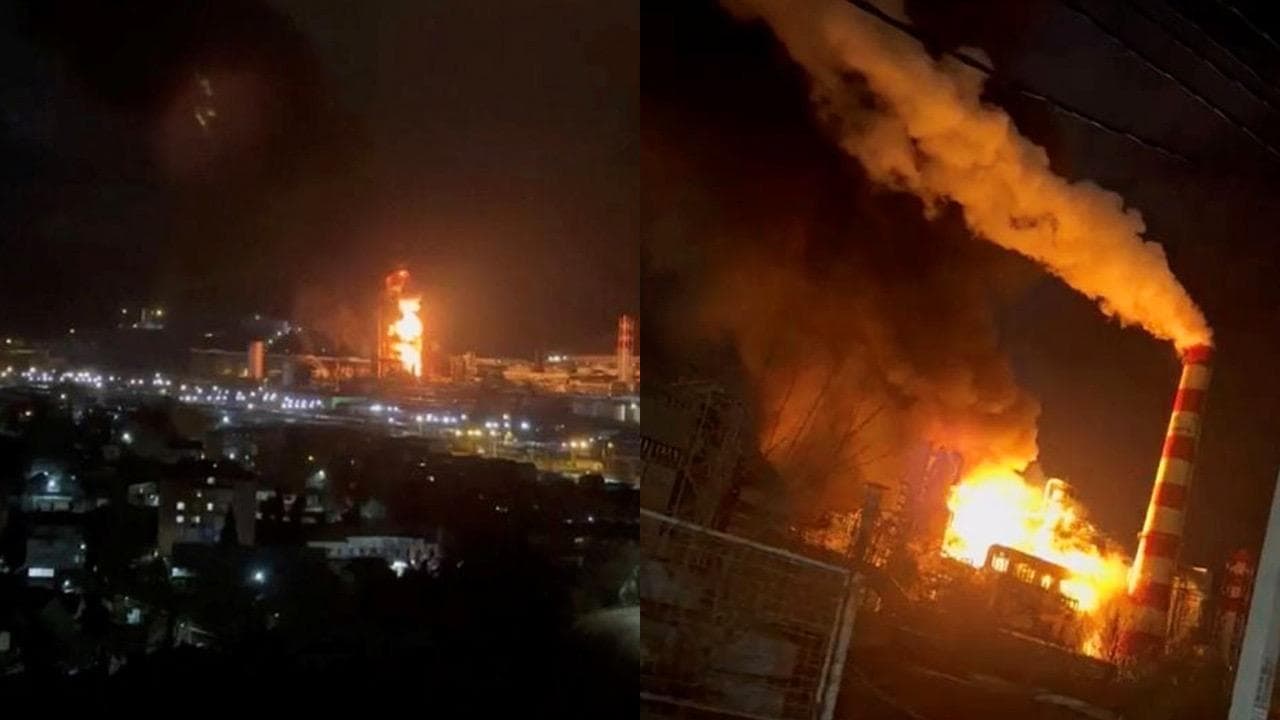 Oil refinery in southern Russia ablaze