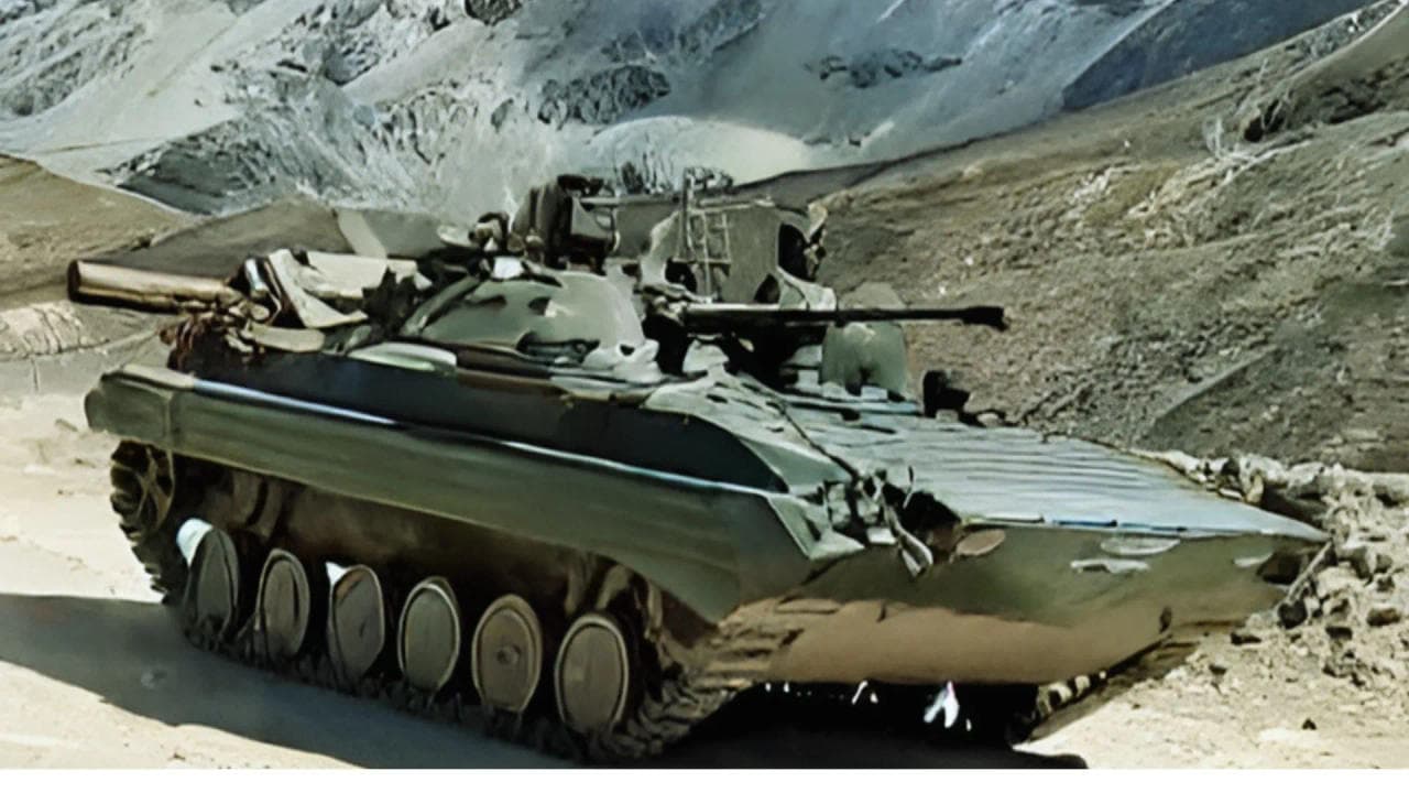 An Indian Army BMP-2 APC somehwere in the Himalayas.