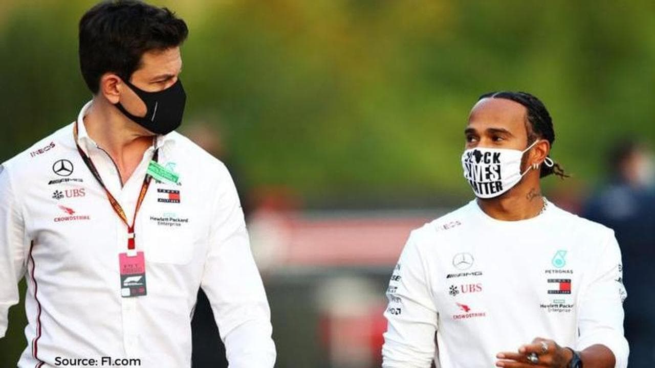 Toto Wolff and Lewis Hamilton