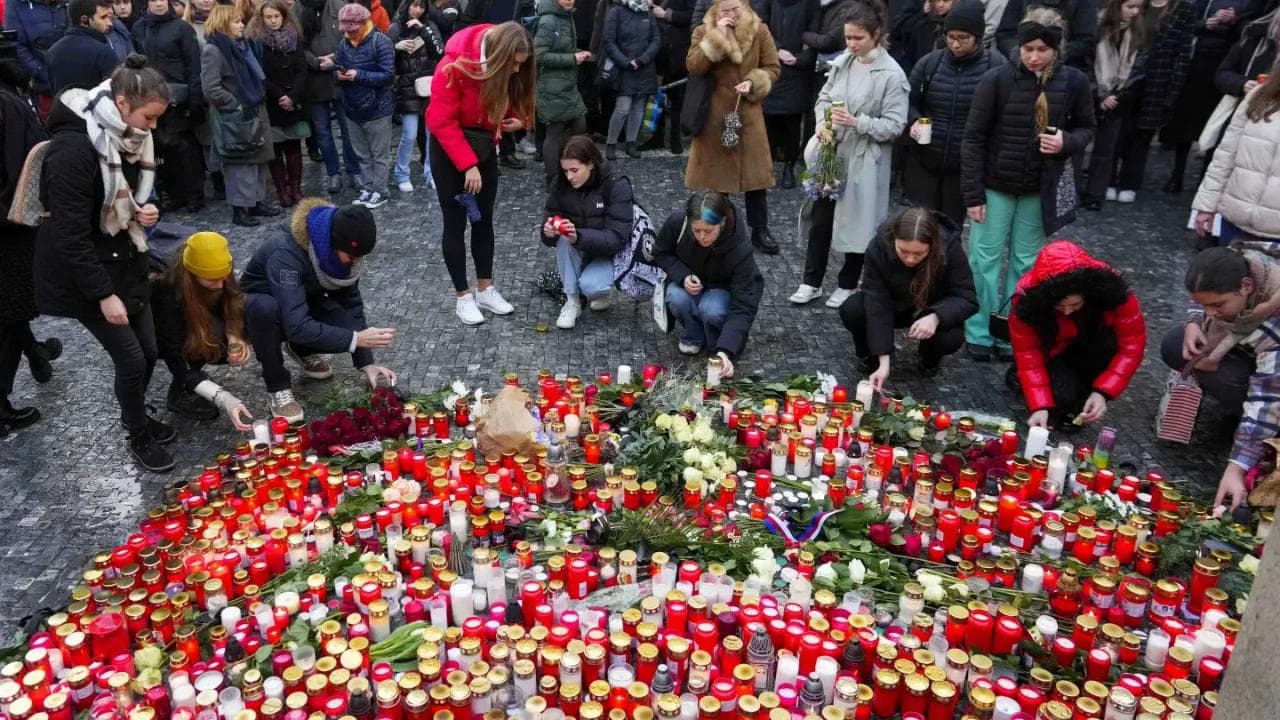 Mourners gathered on Friday in front of Charles University in Prague to pay their respects to the victims of the country’s worst mass shooting. 