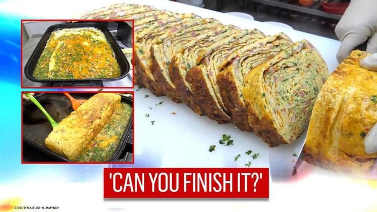 Youtube video of chef making giant omelette roll with 60 eggs is making Netizens 'hungry'