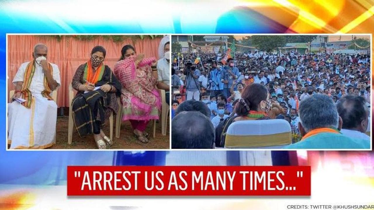 BJP leader Kushboo Sundar 'arrested then released' during Vel Yatra, fires strong message