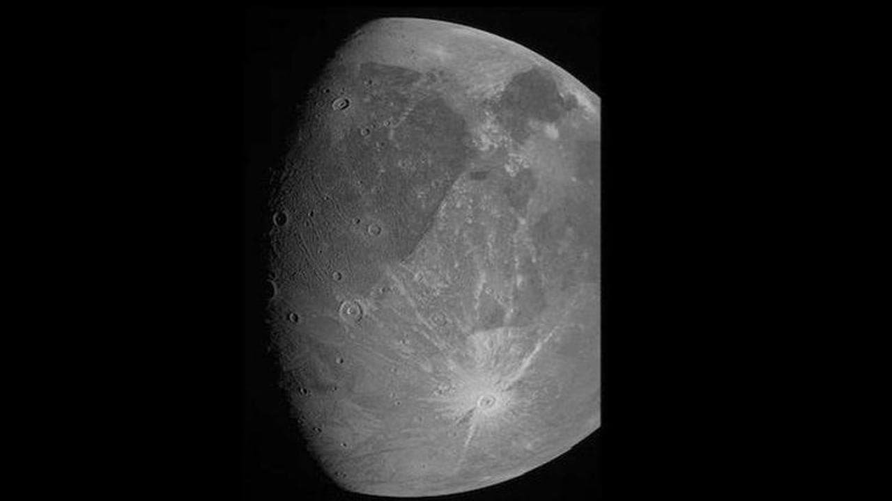 NASA Juno image of Ganymede