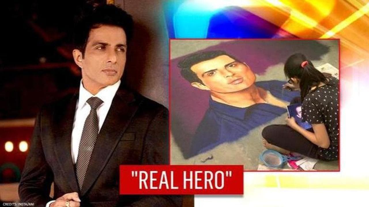 Sonu Sood gets special tribute as young girl makes rangoli; netizens hail 'national hero'