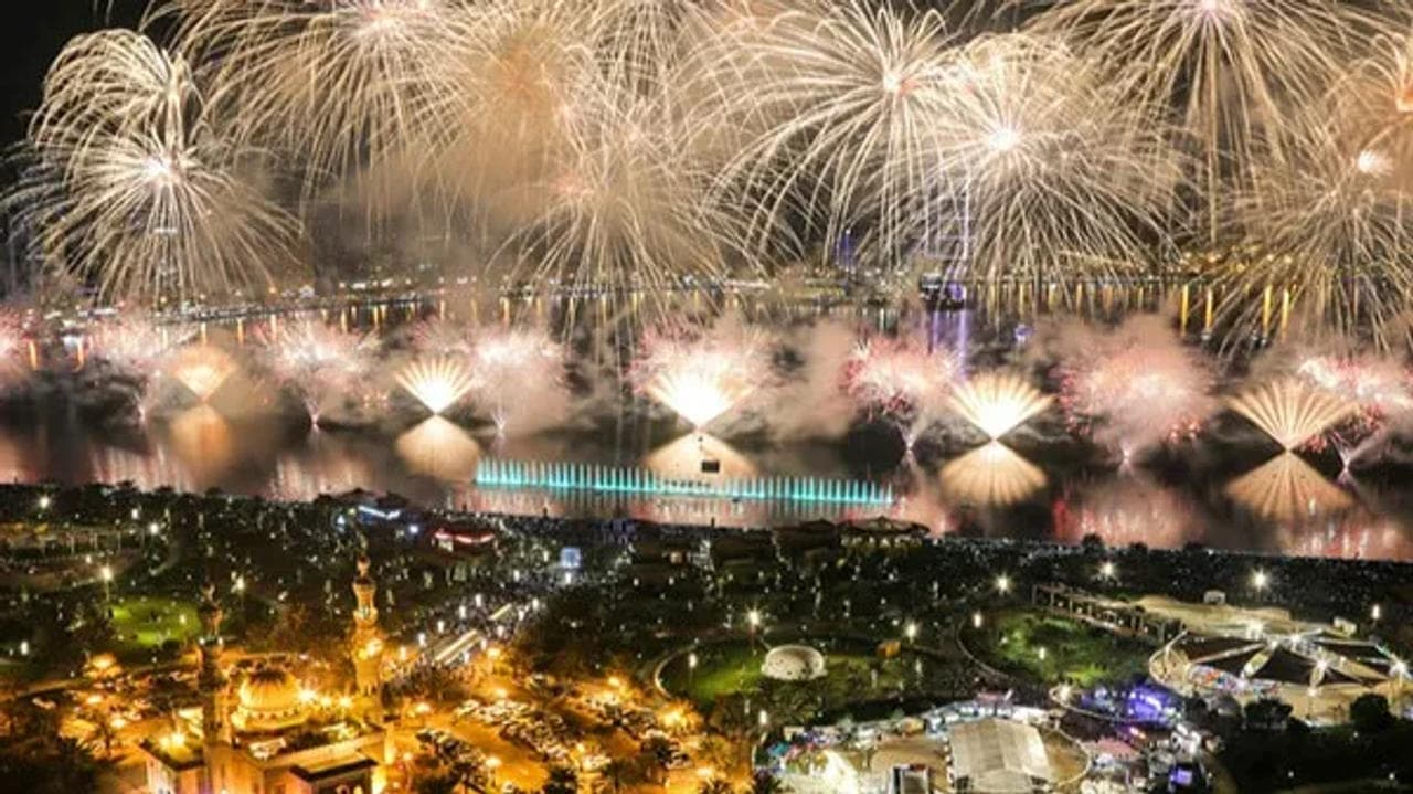 New Year fireworks in Sharjah's Al Majaz WaterFront  