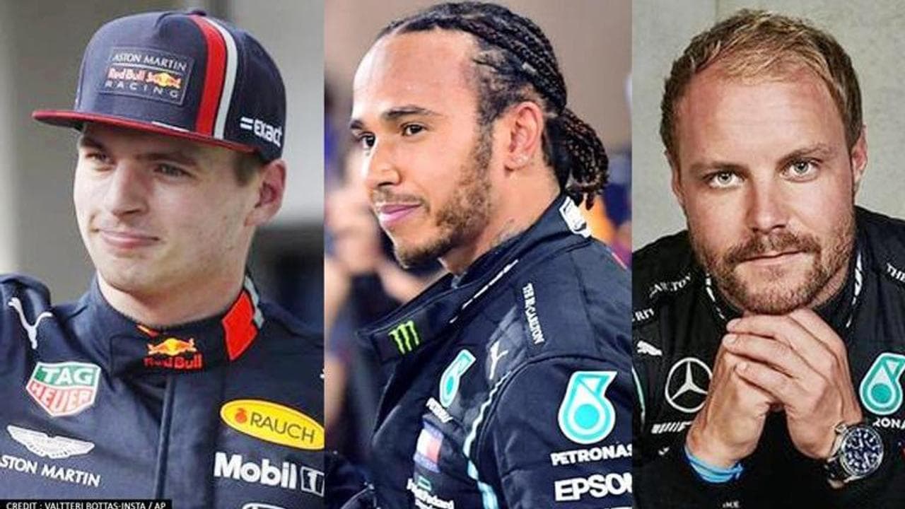 Max Verstappen, Lewis Hamilton and Valtteri Bottas
