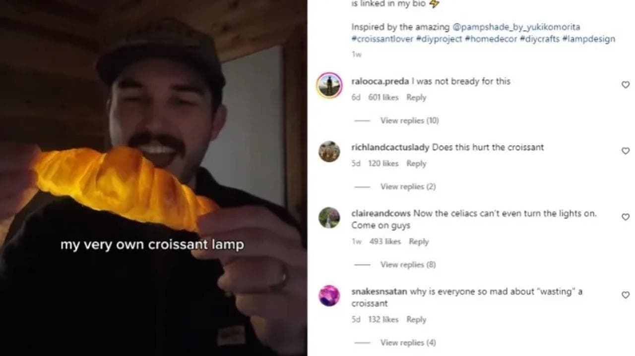 A man shocked internet by making creative croissant lamp.
