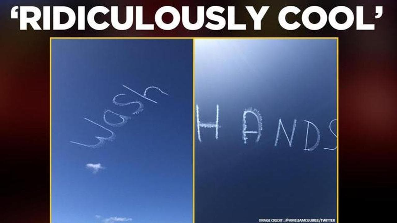 Coronavirus: 'Wash Hands' message appears above Sydney, Australia