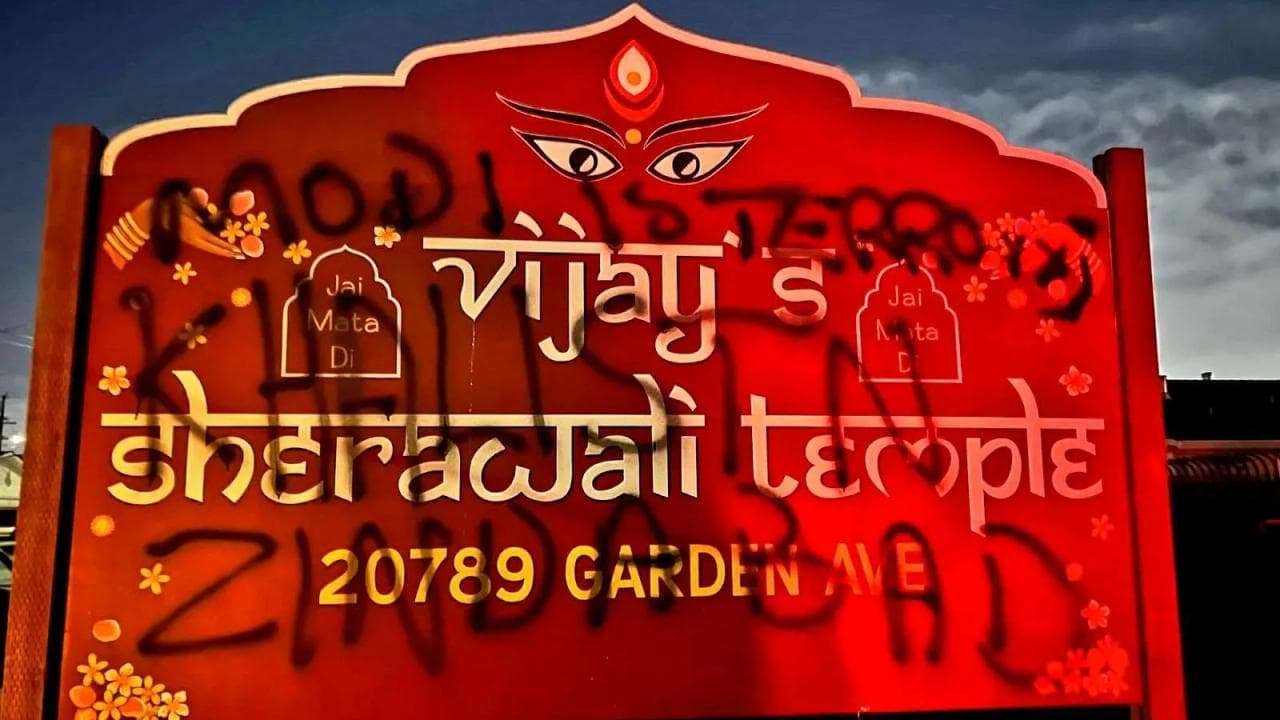 Extremists defaces Hindu temple with pro-Khalistan graffiti