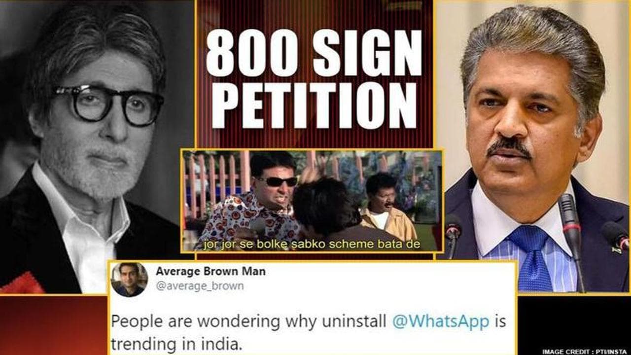'Uninstall WhatsApp' trends with hilarious memes amid petition involving Big B, Mahindra