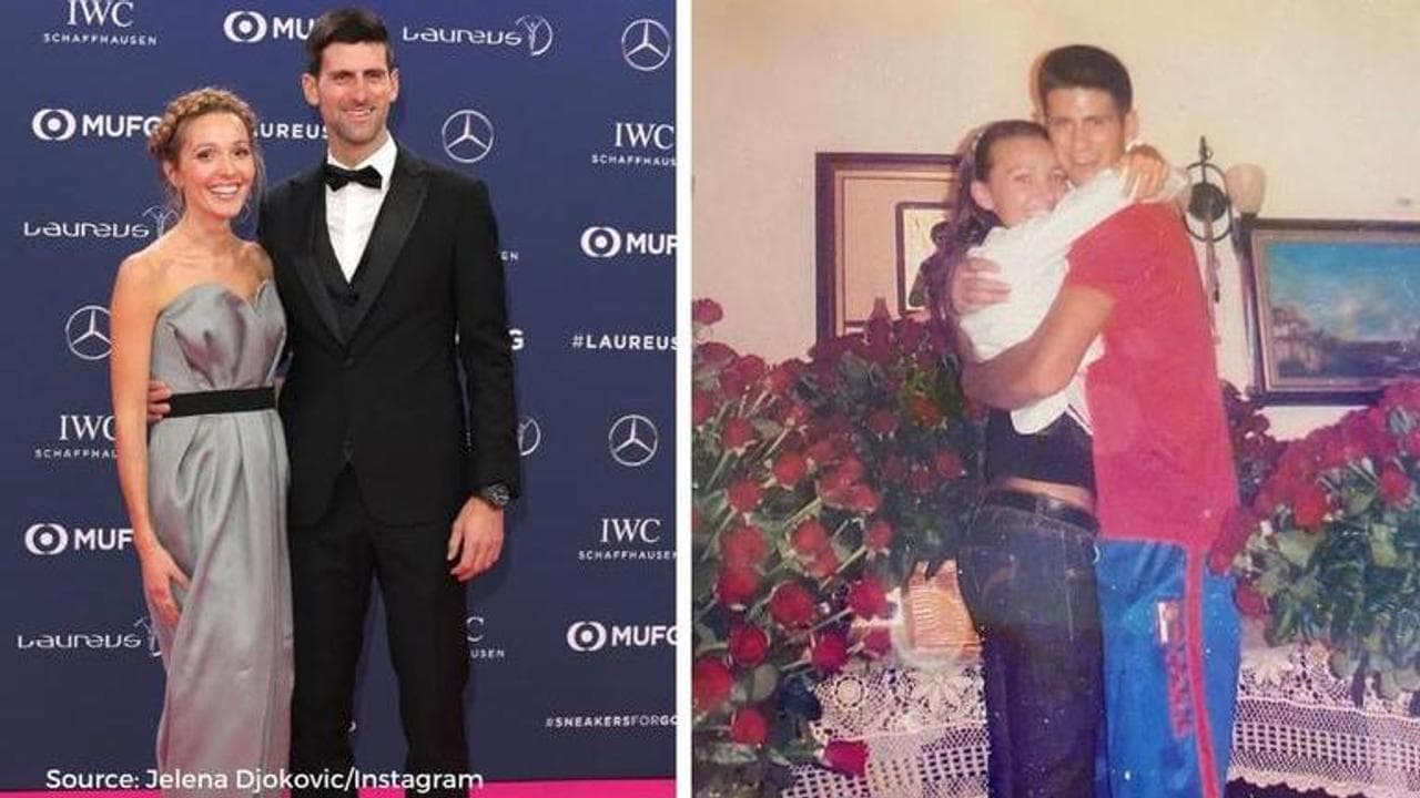 Novak Djokovic with his wife
