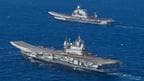 INS Vikrant along with INS Vikramaditya during twin carrier operations 
