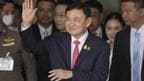 Former Prime Minister Thaksin Shinawatra, arrive Don Muang airport in Bangkok, Thailand, on Aug. 22, 2023