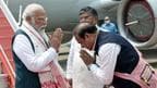 Assam Chief Minister Himanta Biswa Sarma welcomes PM Modi in Assam