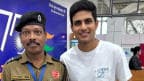 Shubman Gill with Robin Minz's father