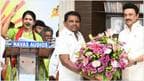 Tamil Nadu Minister Anitha Radhakrishnan with CM MK Stalin (right) and DMK MP Kanimozhi (left) 