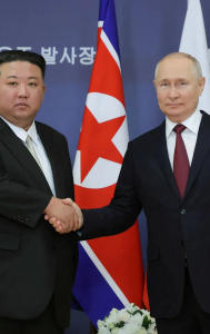 North Korean Supremo Kim Jong Un along with Russian President Vladimir Putin.