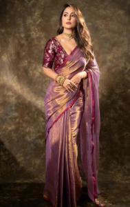 Hina Khan has shared a series of photos looking like a timeless beauty in a saree.