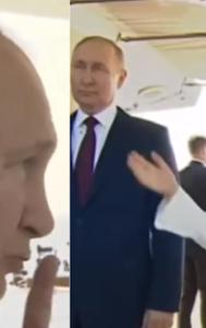 Putin's gesture during national anthem goes viral