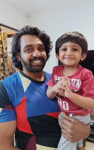 Dhruva Sarja with nephew