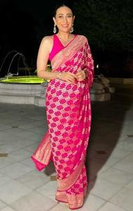 Karisma Kapoor pink saree