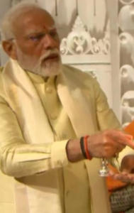  Accompanied by RSS chief Mohan Bhagwat, Prime Minister Narendra Modi on Monday performed the much-awaited Pran Pratishtha ceremony inside Garbh Griha of Ram Mandir in Ayodhya. A team of priests led by Lakshmikant Dixit led the main rituals, which lasted for 84 seconds. The Pran Pratishtha of Shri Ram Lalla at Ayodhya Temple began at 12:30 pm and it culminated before 1 PM. Crafted by sculptor Arun Yogiraj from Mysuru, the 51-inch-tall, 1.5-tonne idol was adorned with gold and flowers after the ceremony.   Top honchos like Amitabh Bachchan, Sachin Tendulkar, Anil Kumble, Virat Kohli, Akash Ambani, Nita Ambani, and dignitaries from film fraternity, saint society, politics, art, literature and culture and other fields graced the ceremony. A look at how the historic moment unfolded in Ayodhya. 