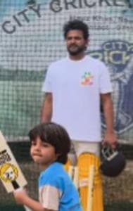Suresh Raina's son Rio batting in nets
